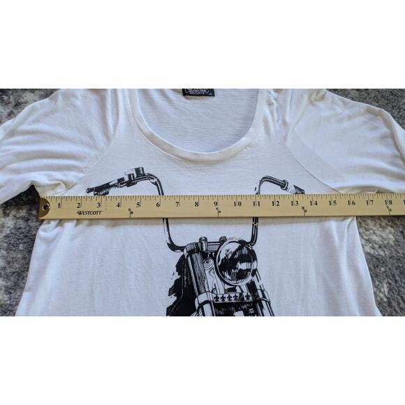 Lauren Moshi Long Sleeve Tee, Chopper Print - Small, Made In USA - Picture 10 of 13